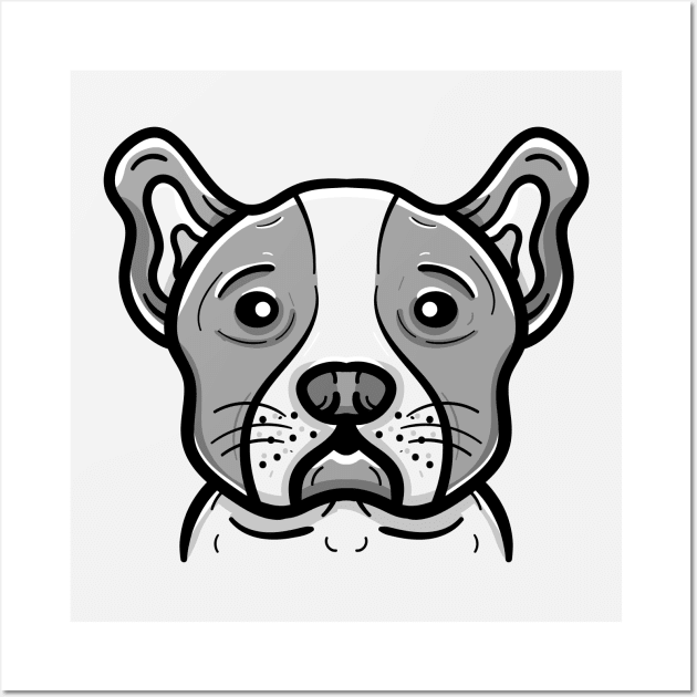 Cute boston terrier dog Wall Art by happymonday